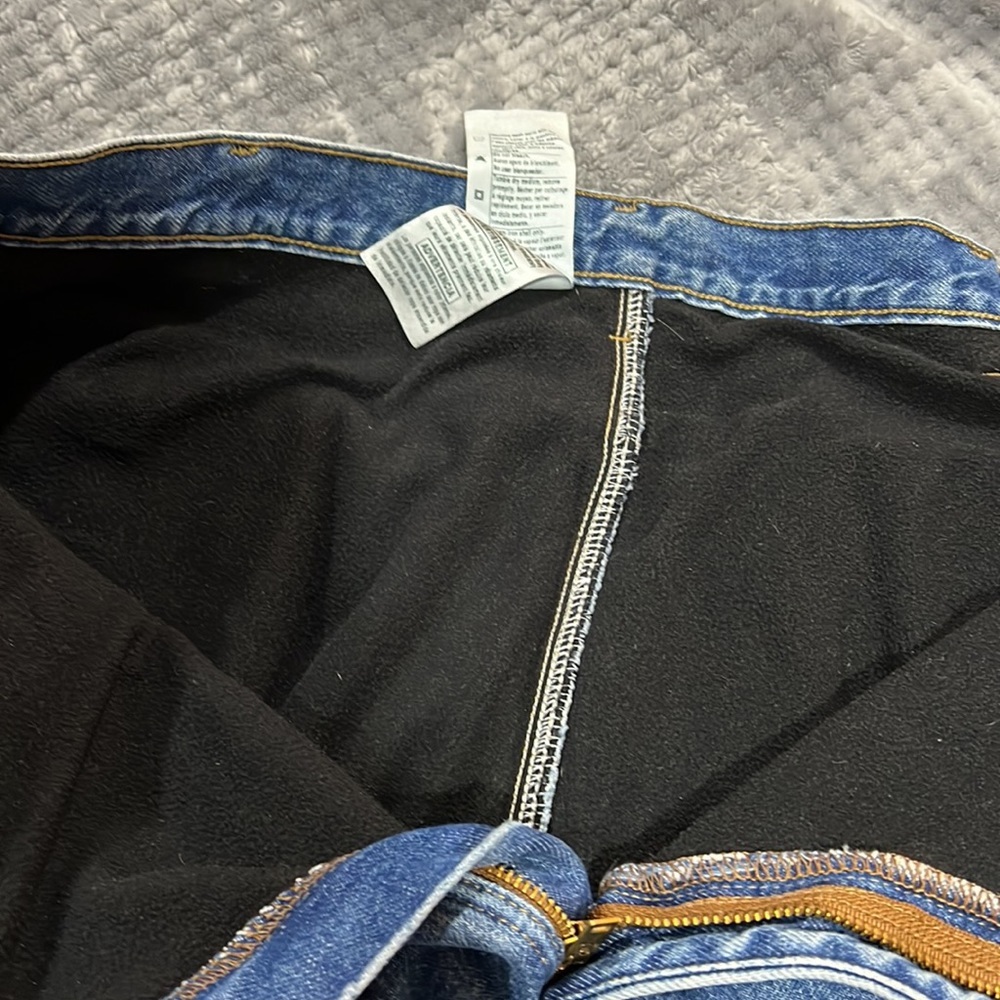 Men’s Carhartt black fleeced lined jeans size 42 x 30 relaxed fit C7 - Picture 3 of 7